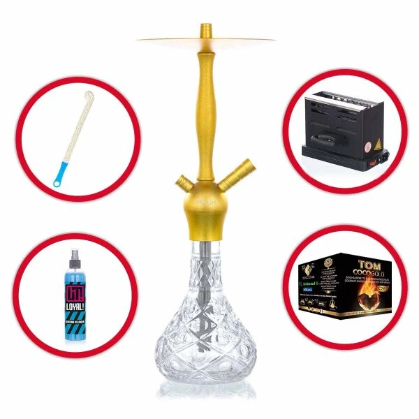 Shisha Komplettset Mit Aladin Shisha Alux - Admiral - Gold 9 Shisha Komplettset Mit Aladin Shisha Alux - Admiral - Gold – Bild 7