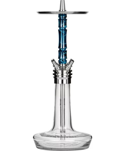 Moze Shisha Varity Squad Steel - Clear - Wavy Blue 3 Moze Shisha Varity Squad Steel - Clear - Wavy Blue